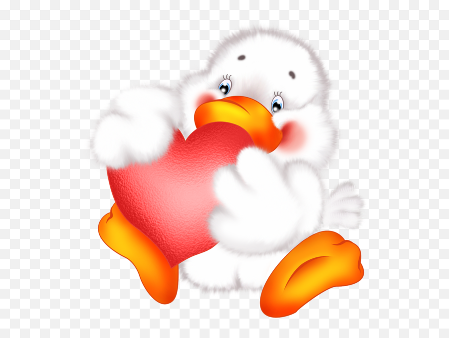 Valentine Cartoon Cartoon Clip Art - Duck With Heart Clipart Emoji,Clipart Ducky