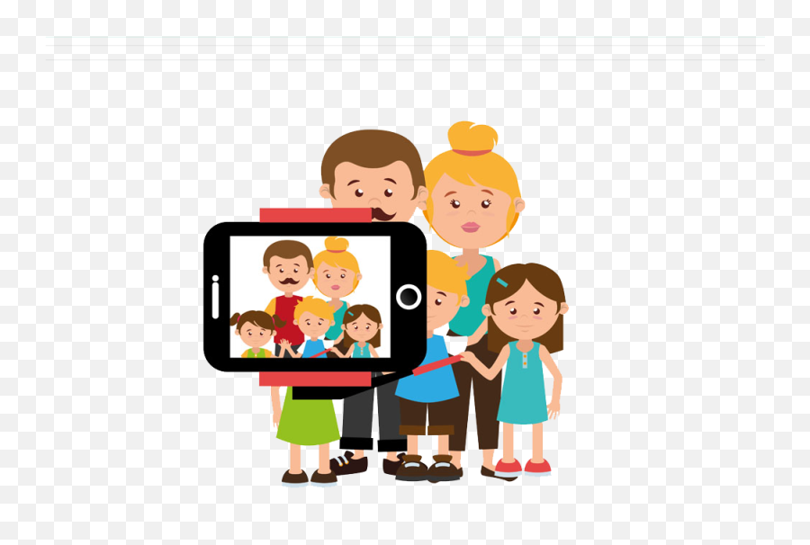 Family Selfie Clipart - Family Selfie Cartoon Png Emoji,Selfie Clipart