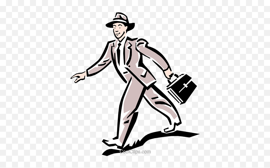 Man Walking To Work Royalty Free Vector - Standing Emoji,Work Clipart