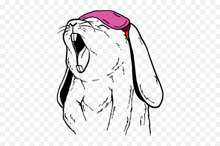 Rabbit Clipart Rabbit Line Art Bunny Wearing Sleep Mask Emoji,Yawn Clipart