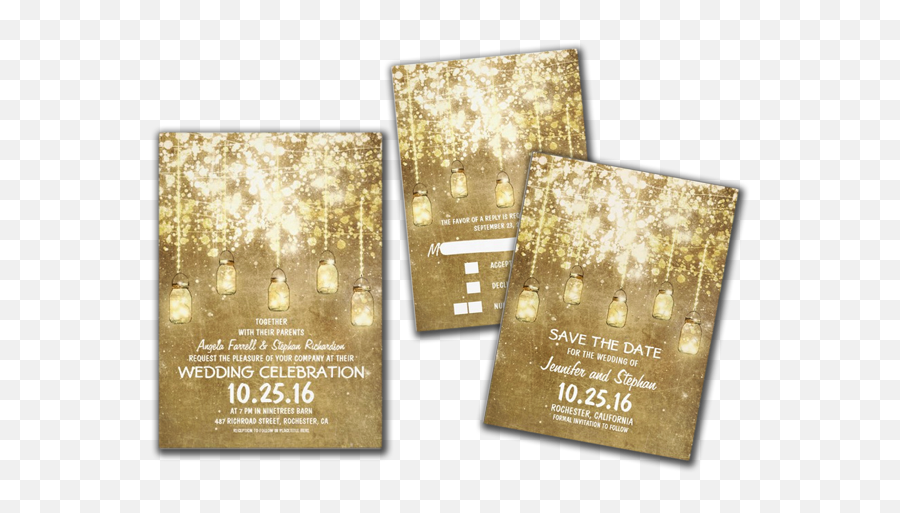 Download String Lights Sparkly Mason Jars Wedding Invites - Transparent Background Mason Jar String Lights Clipart Emoji,String Lights Png