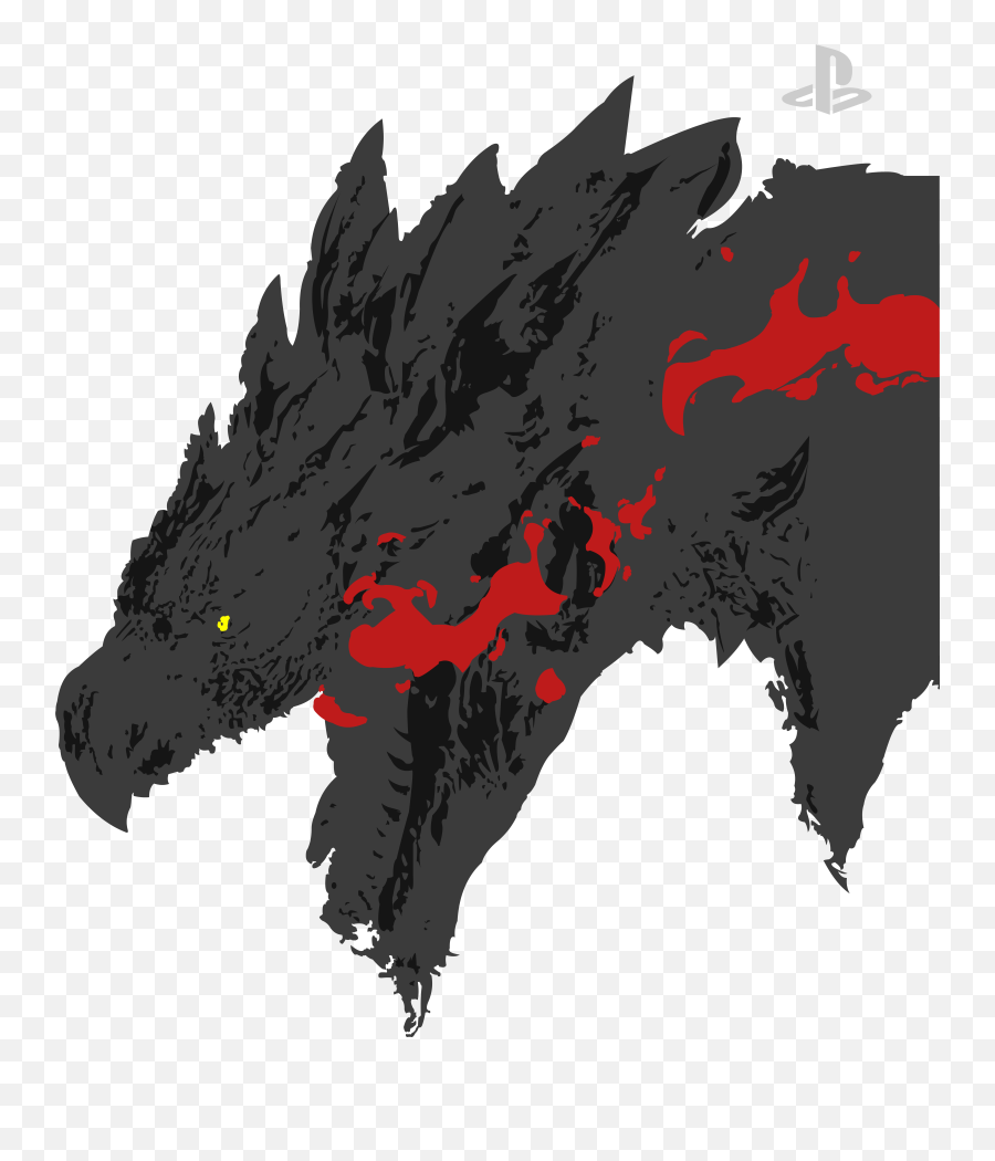 Download Hd Image Iu0027ve Traced Rathalos From The Monster Emoji,Monster Hunter World Logo