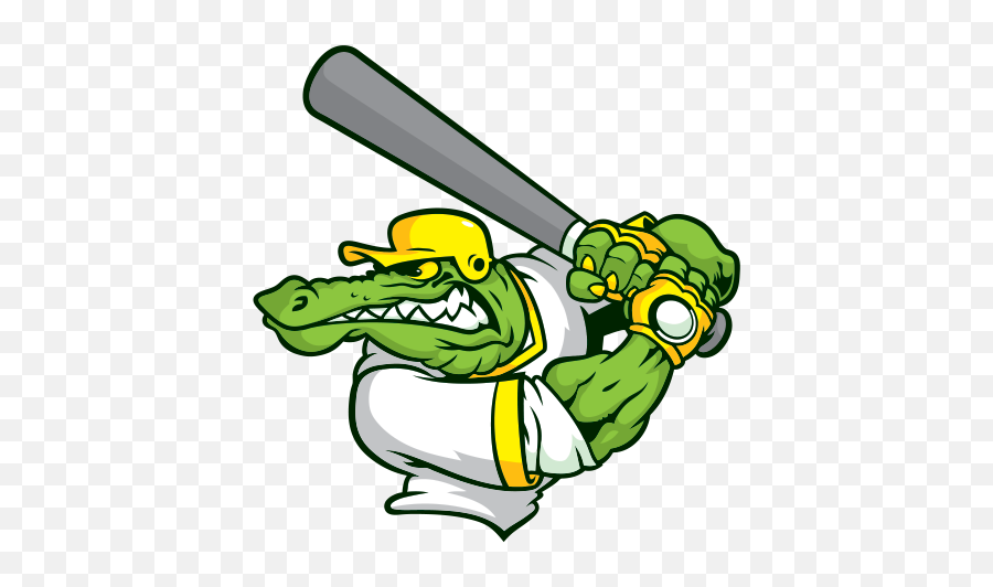 Printed Vinyl Gator Baseball Player - Gator Baseball Cartoon Alligator Character Playing Baseball Emoji,Baseball Player Clipart