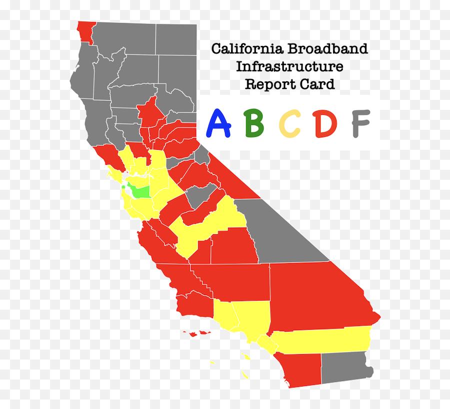 Failing Broadband Grades Urban Areas - California States Emoji,California Map Png