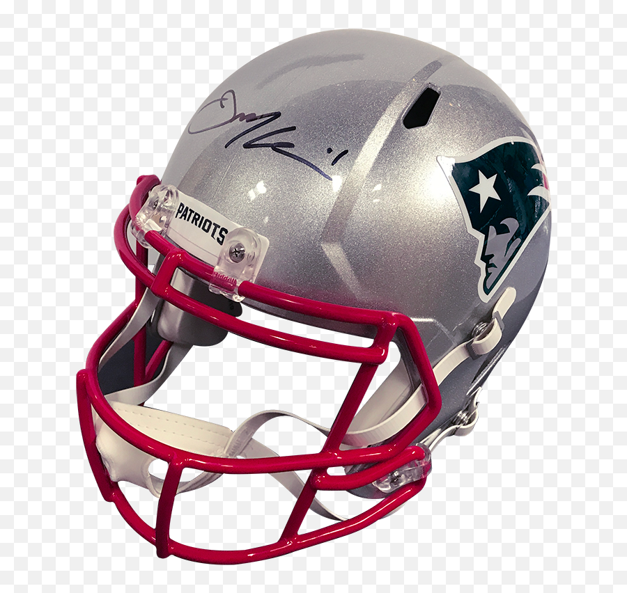 Julian Edelman Signed Helmet Emoji,Patriots Helmet Logo