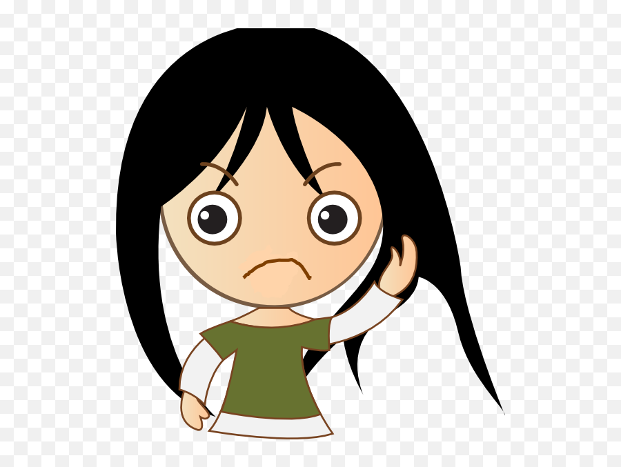 Set Use Cute Girl Sad Clipart - Happy Girl Cartoon Transparent Emoji,Sad Clipart