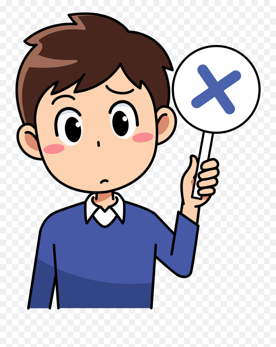 Boy Is Holding An X Sign Clipart Free Download Transparent - Manager Thinking Clipart Emoji,X Clipart
