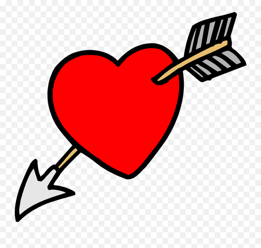 Heart Arrow - Heart With Arrow Clip Art Png Download Emoji,Rustic Arrow Png