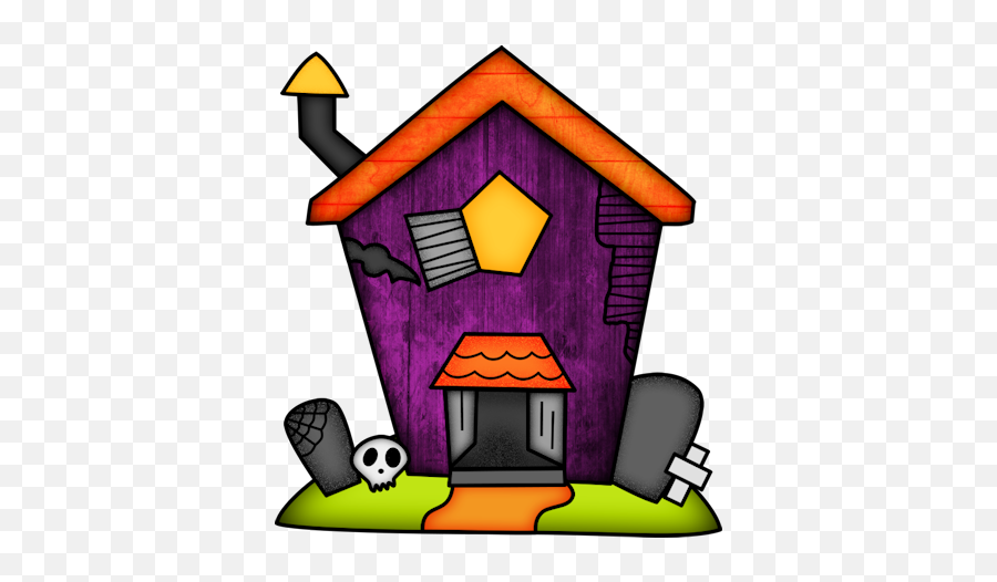 Haunted House Clipart Free - Halloween Cute Clipart Haunted House Emoji,Haunted House Clipart
