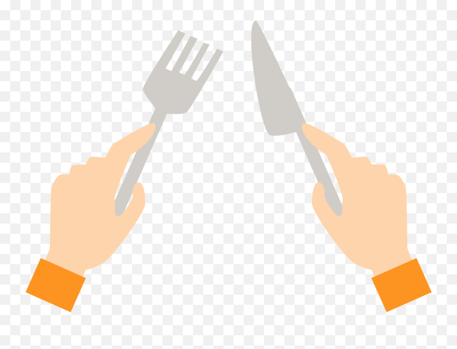 Holding A Knife And Fork Clipart - Clipart Of Hand Holding Fork Emoji,Fork Clipart