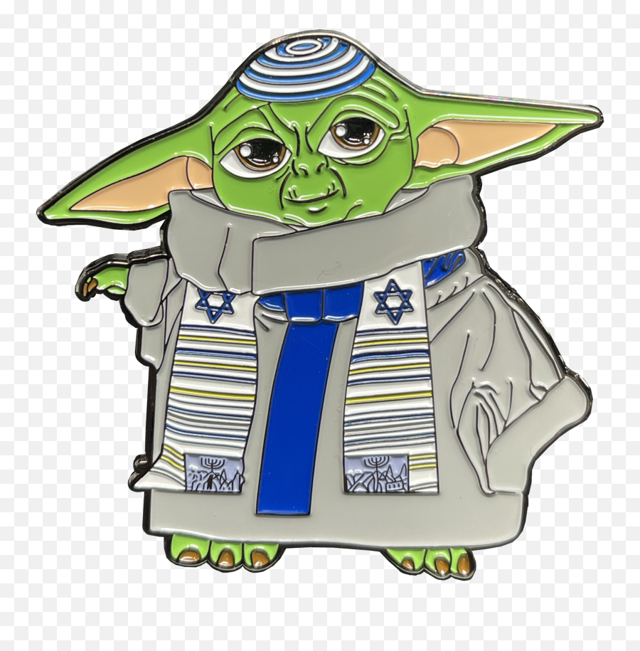 El9 - 006 Jewish Yoda Inspired Pin With Yarmulke Kippah Star Wars Passover Emoji,Yoda Png