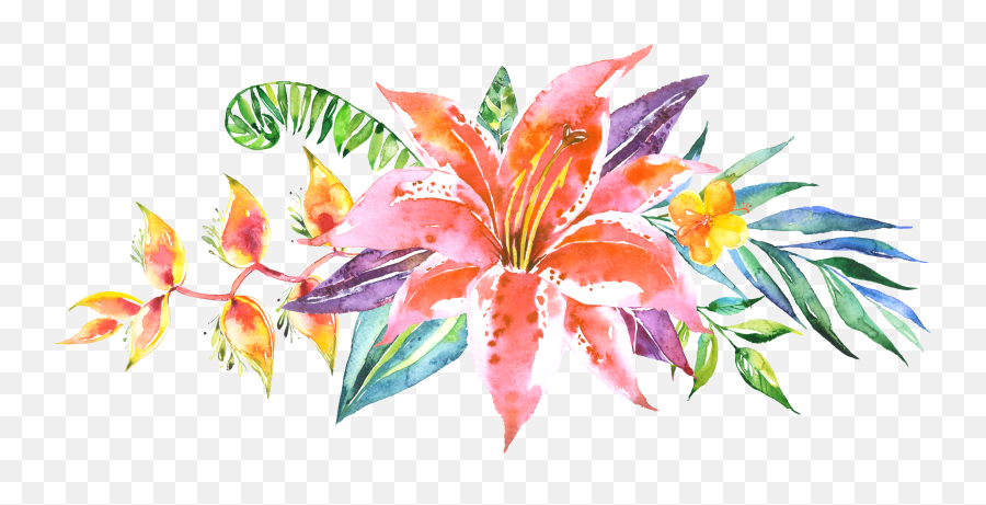 Floral Pattern Vector Floral Patterns - Watercolor Floral In A Line Emoji,Floral Pattern Png
