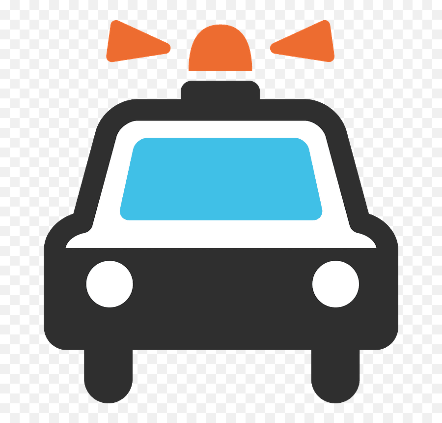 Oncoming Police Car Emoji Clipart Free Download Transparent - Emoji Patrulla Hd,Police Car Clipart