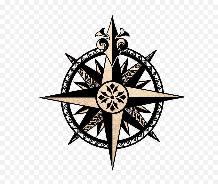 Fantasy Compass Rose Png - Compass Tribal Tattoo Design Emoji,Compass Rose Png