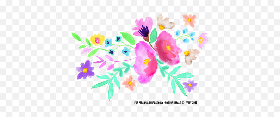Spring Watercolor Flowers Png Png Image - Spring Flowers Watercolor Clipart Emoji,Spring Clipart Free