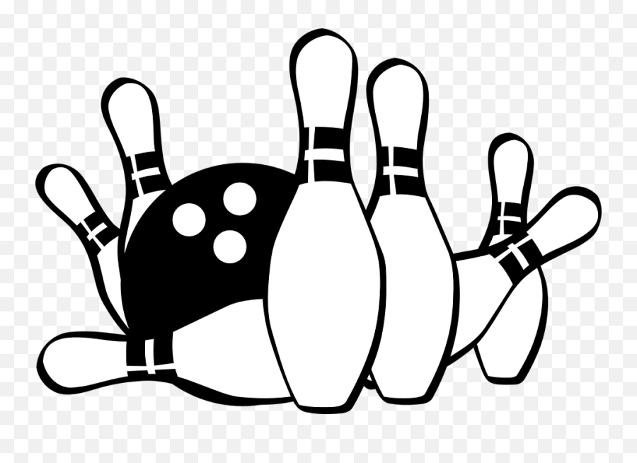 Free Bowling Clipart Black And White - Bowling Clipart Black And White Emoji,Bowling Clipart