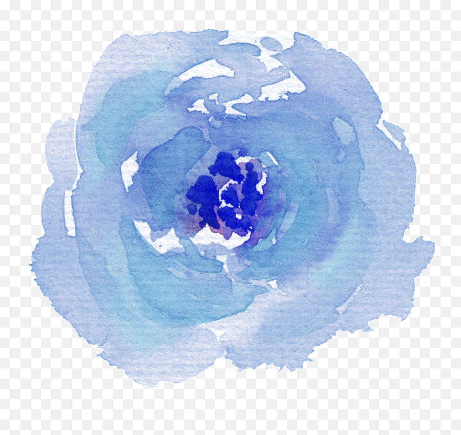 Download Hand Painted Purple Blue Watercolor Flower Png Emoji,Watercolor Transparent Background