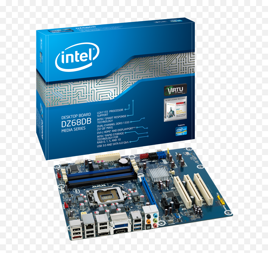 Intel Dz68db Lga1155 Ddr3 - 1333 Z68 Hdmi Sata 6gbs Usb 30 Intel Desktop Board Dz68db Emoji,Motherboard Png