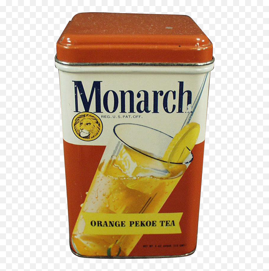 This Old Tin Was For Monarch Orange Pekoe Tea Besides - Lid Emoji,Orange Lion Logo