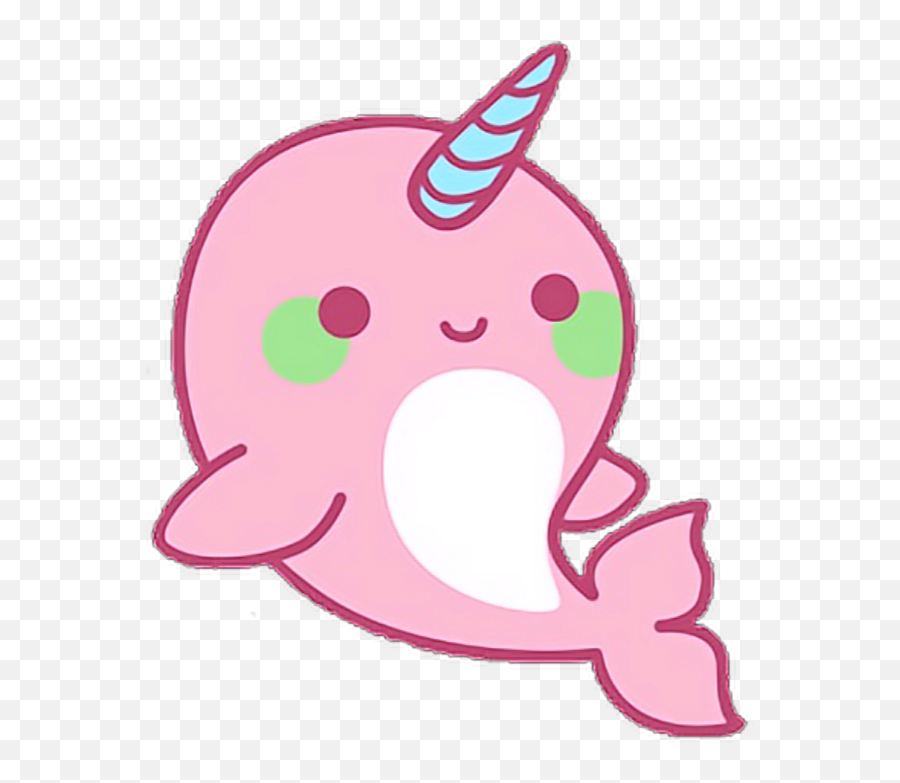 Whale Animal Unicorn Sticker - Cute Narwhal Sticker Emoji,Unicorn Horn Clipart