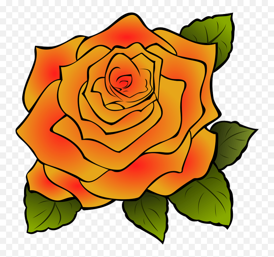 Orange Rose Clipart - Bunga Mawar Hitam Png Emoji,Rose Clipart