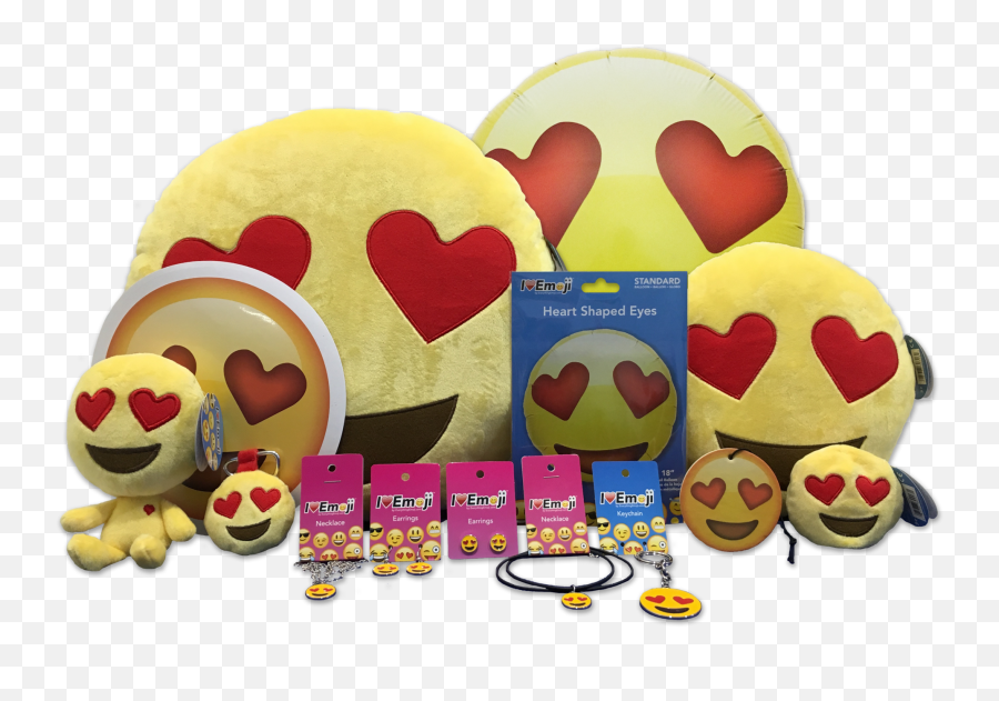 Download Hd Emoji Yellow Heart Eyes Bundle - Stuffed Toy,Heart Eye Emoji Transparent