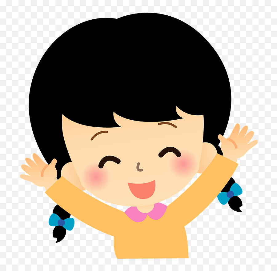 Girl Is Expressing Joy Clipart Emoji,Joy Clipart