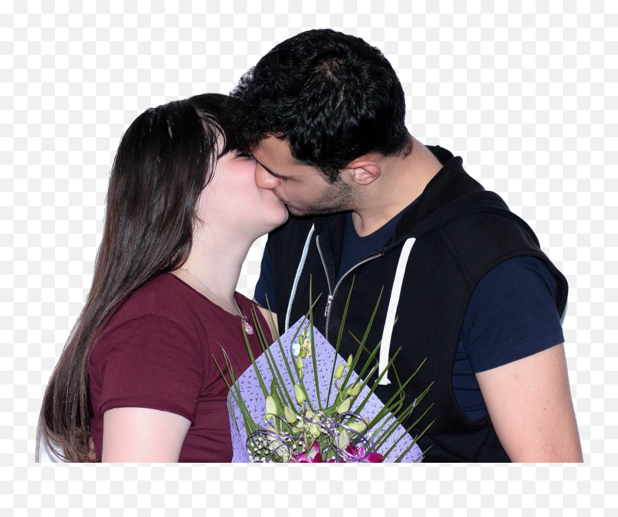 Couple Kissing Png Transparent Image - Romantic Emoji,Kiss Png