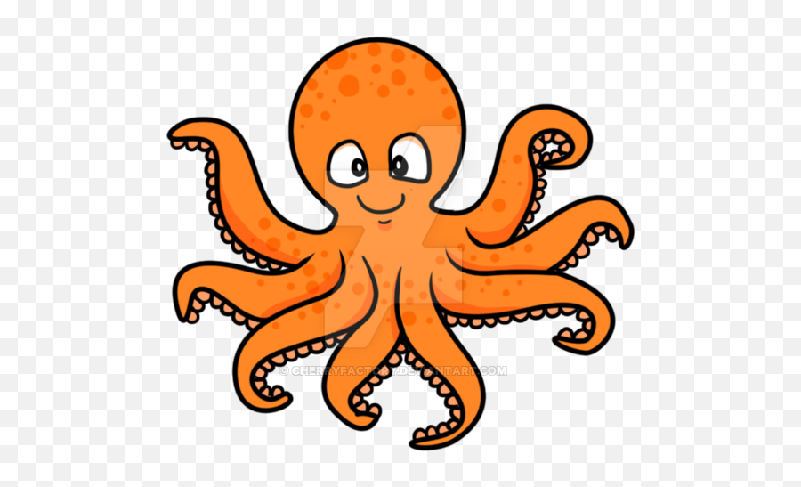 Orange Octopus Cartoon - Vector Octopus Clipart Png Emoji,Octopus Clipart