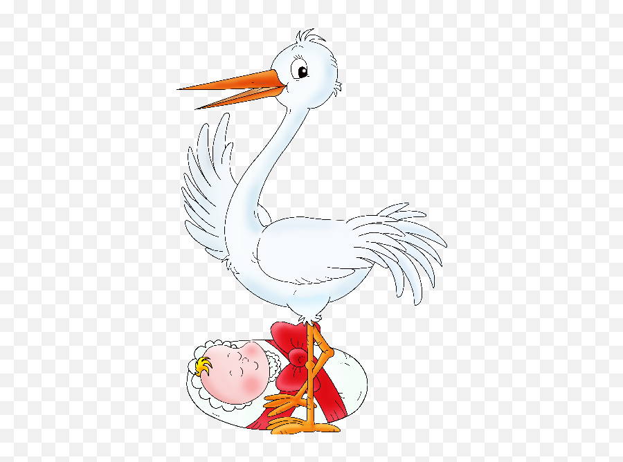 Stork Carrying Baby Girl - Long Emoji,Stork Clipart