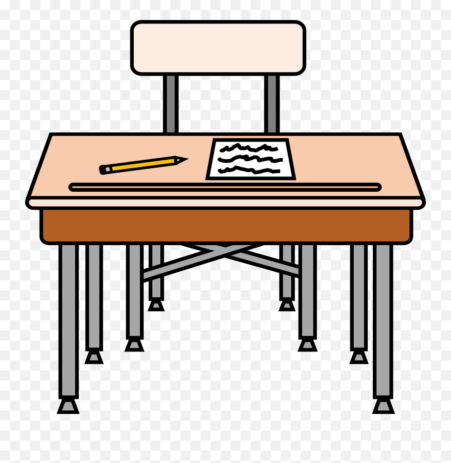 Download Table Desk Pencil School Drawing - Desk Clipart Desk Clipart Emoji,Table Clipart