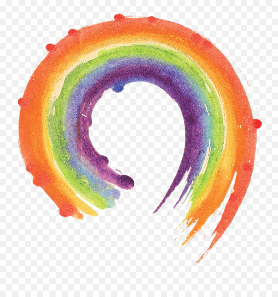 Paint Swirl Watercolor Rainbow Pride Lgbt Circle - Rainbow Zen Emoji,Watercolor Circle Png