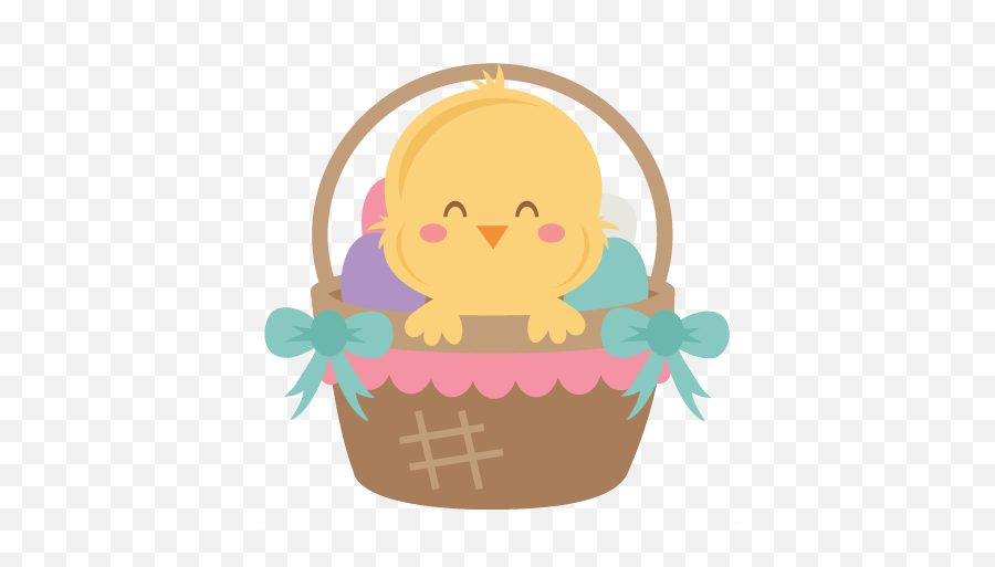 Easter Chick In Basket Svg Scrapbook - Chick Cute Easter Clipart Emoji,Easter Chick Clipart