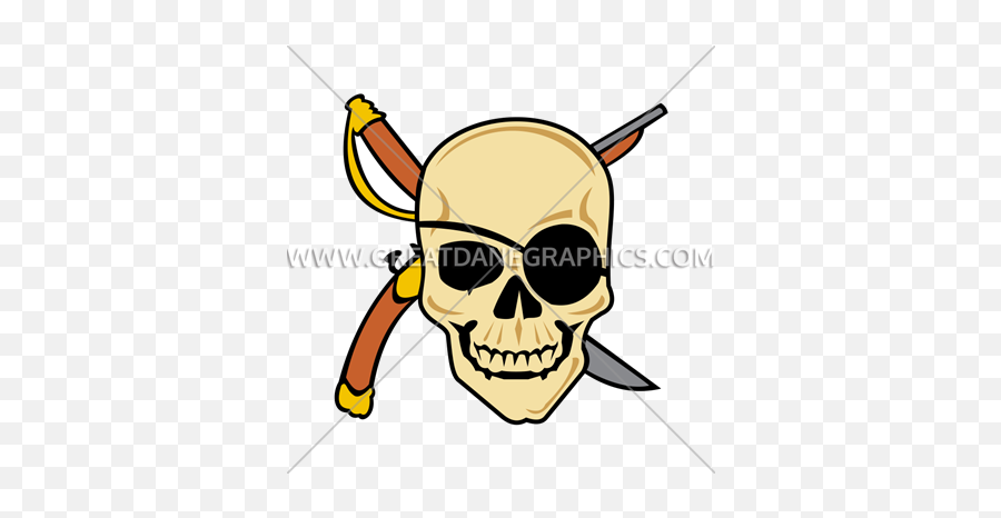 Pirate Skull With Gun And Sword - Scary Emoji,Pirate Sword Clipart