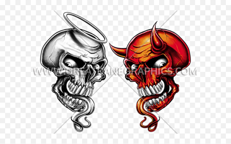 Transparent Evil Skull Clipart - Good And Evil Skulls Hd Emoji,Evil Clipart