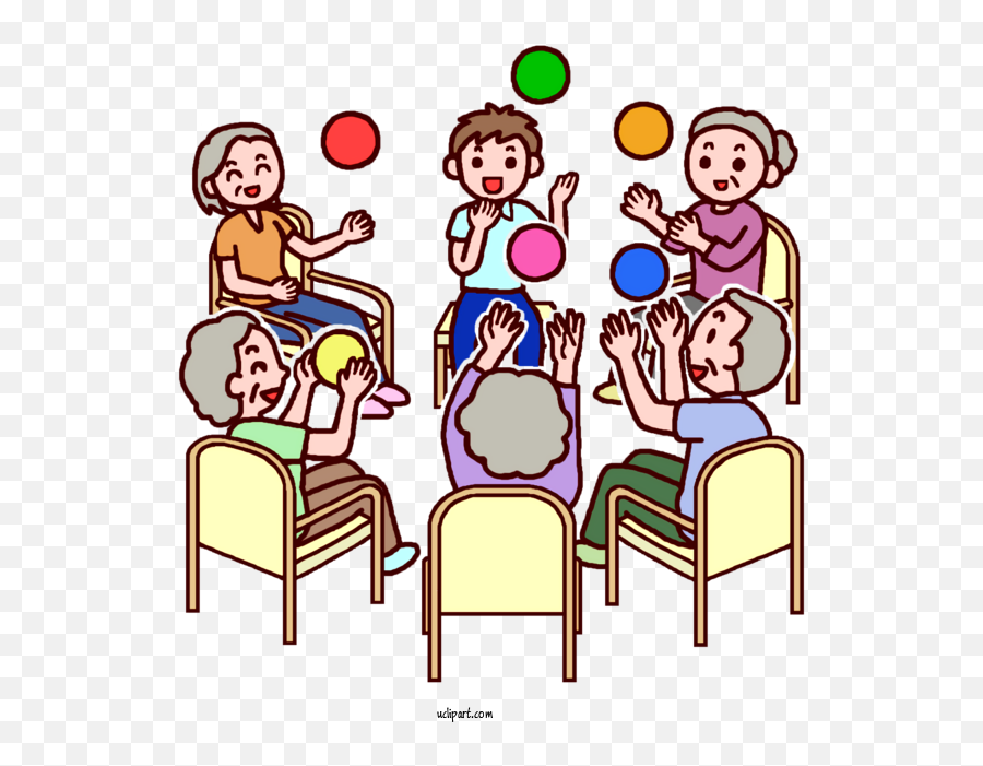 People Social Group Chair For Elderly - Elderly Clipart Emoji,Help Others Clipart