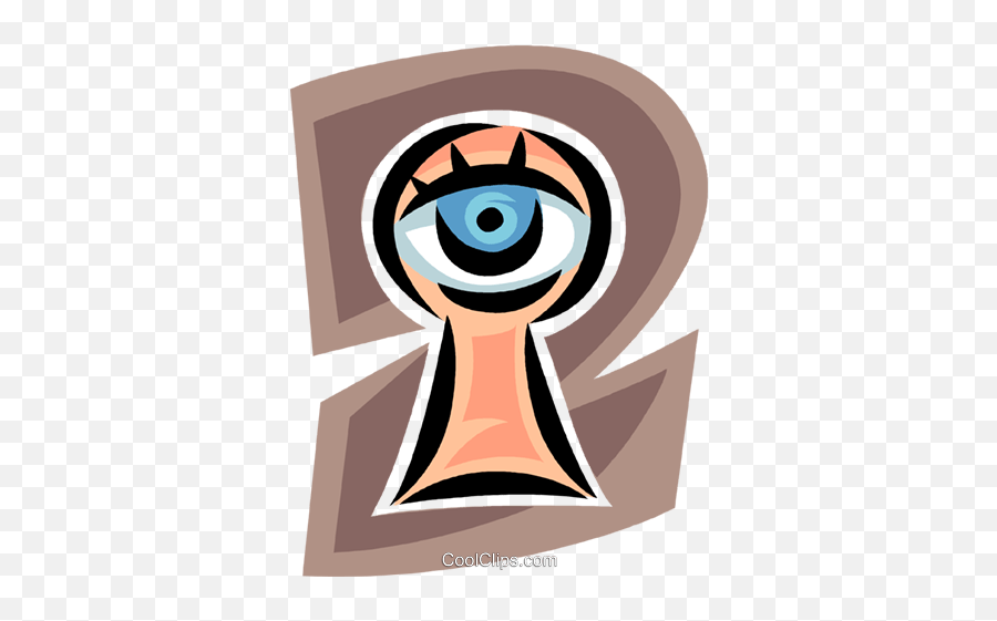 Keyhole With An Eye Looking Through It Royalty Free Vector Emoji,Look Eyes Clipart