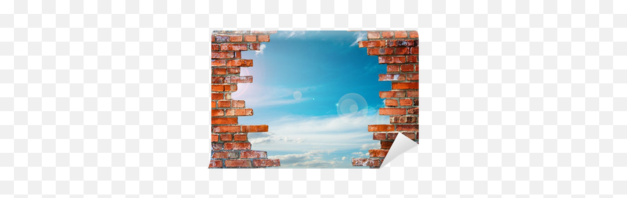 Brick Wall With Hole Wall Mural U2022 Pixers - We Live To Change Emoji,Brick Wall Background Clipart