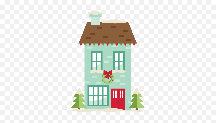 Graphic Download Christmas House Clipart - Cute Cartoon Christmas House Clip Art Emoji,House Png