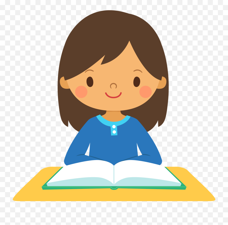 Happy Girl Cliparts - Carian Google Book Clip Art Cartoon Female Student Clipart Emoji,Book Clipart