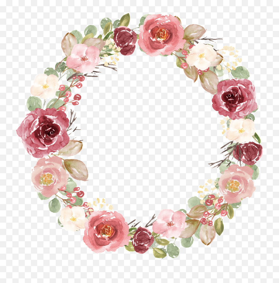 Flower Wreath Transparent Background Png Play - Transparent Background Watercolor Floral Wreath Png Emoji,Wreath Transparent