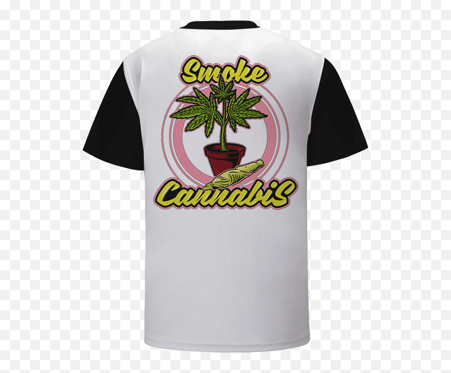 Smoke Cannabis Marijuana Plant Pot U0026 Joint Weed T - Shirt Short Sleeve Emoji,Weed Joint Png