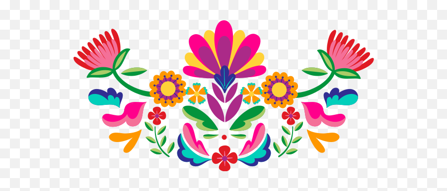 Mexican Flower Headboard Sticker - Dibujo Flores Mexicanas Png Emoji,Mexican Flowers Png