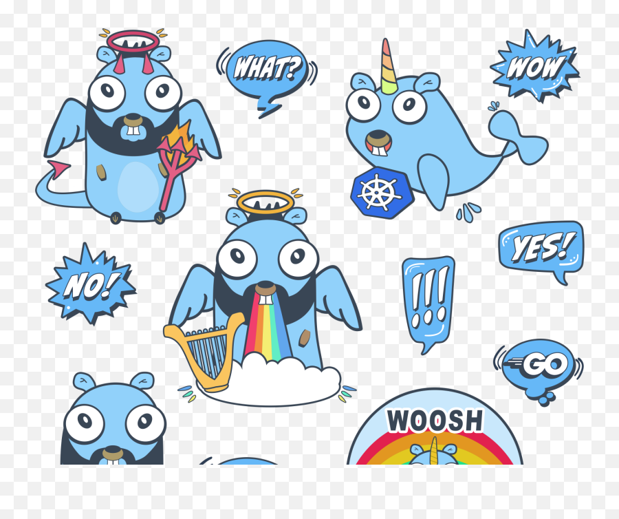 Karina - Golang Gopher Stickers Emoji,Woosh Logo