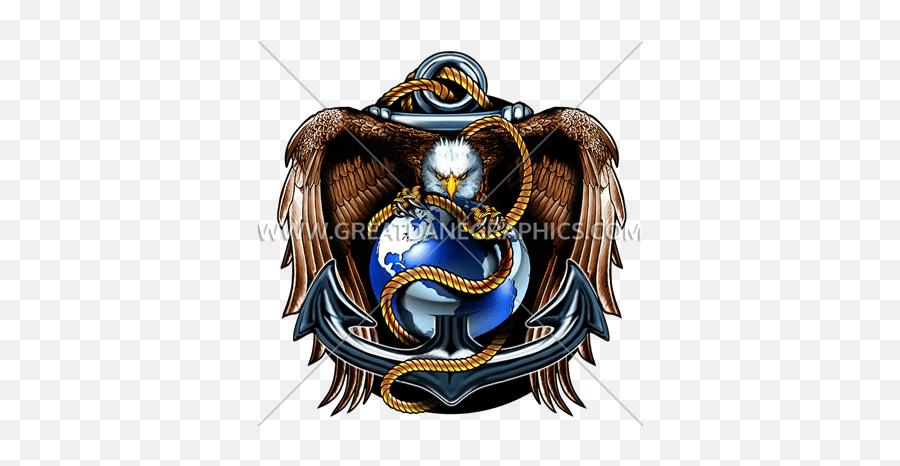 American Eagle Us Navy Anchor Globe - Eagle Globe And Anchor Art Emoji,Us Navy Anchor Logo