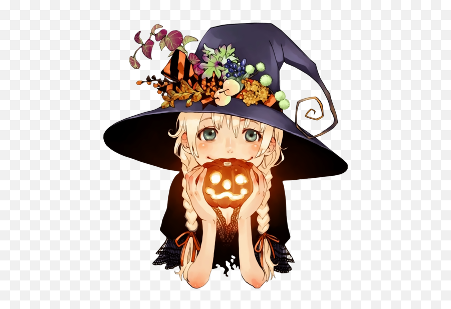 Png Witch Followandlike Anime Sticker By Lucydieze - Halloween Anime Emoji,Witch Hat Clipart