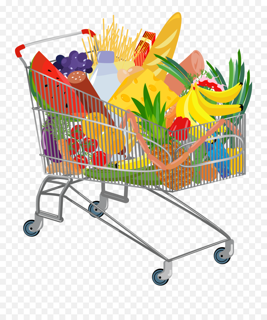 Grocery Shopping Cart Png Transparent - Grocery Shopping Clipart Png Emoji,Shopping Cart Png