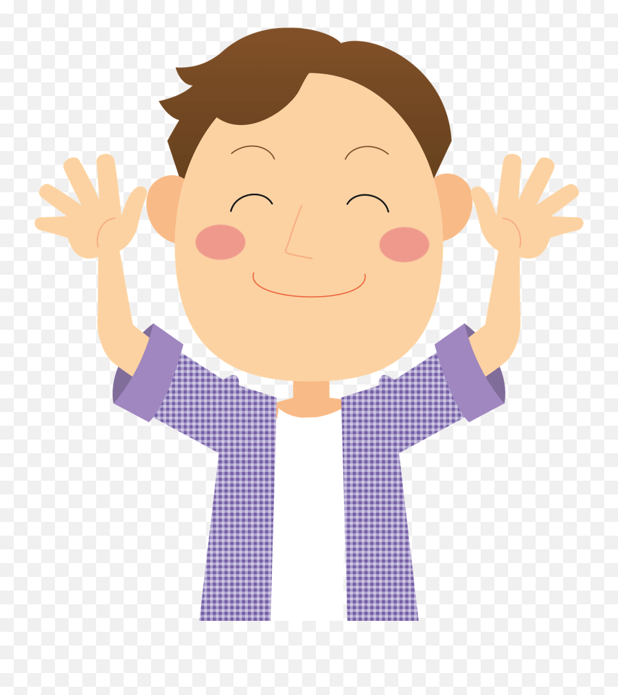 Man Is Expressing Joy Clipart - Happy Emoji,Joy Clipart