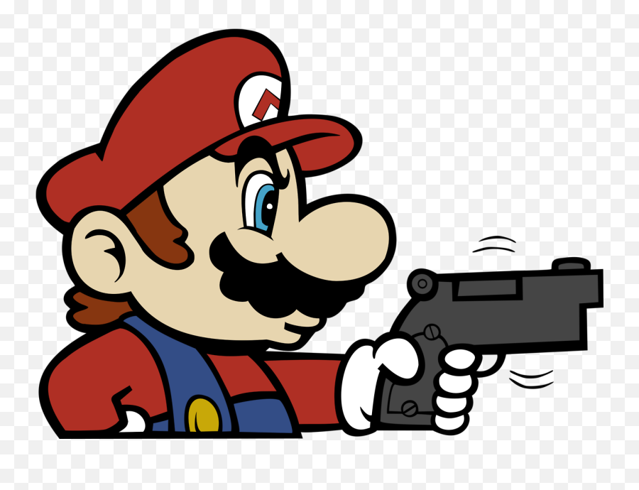 Heres Hi - Mario Holding Gun Png Emoji,Hand Holding Gun Png