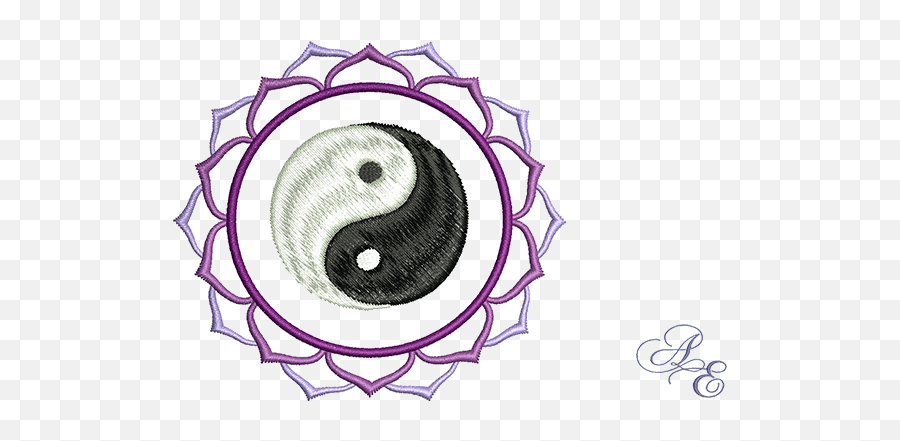 Art Of Embroidery - Lotus Yin Yang Machine Embroidery Designs Lotus Circle Emoji,Yin And Yang Png